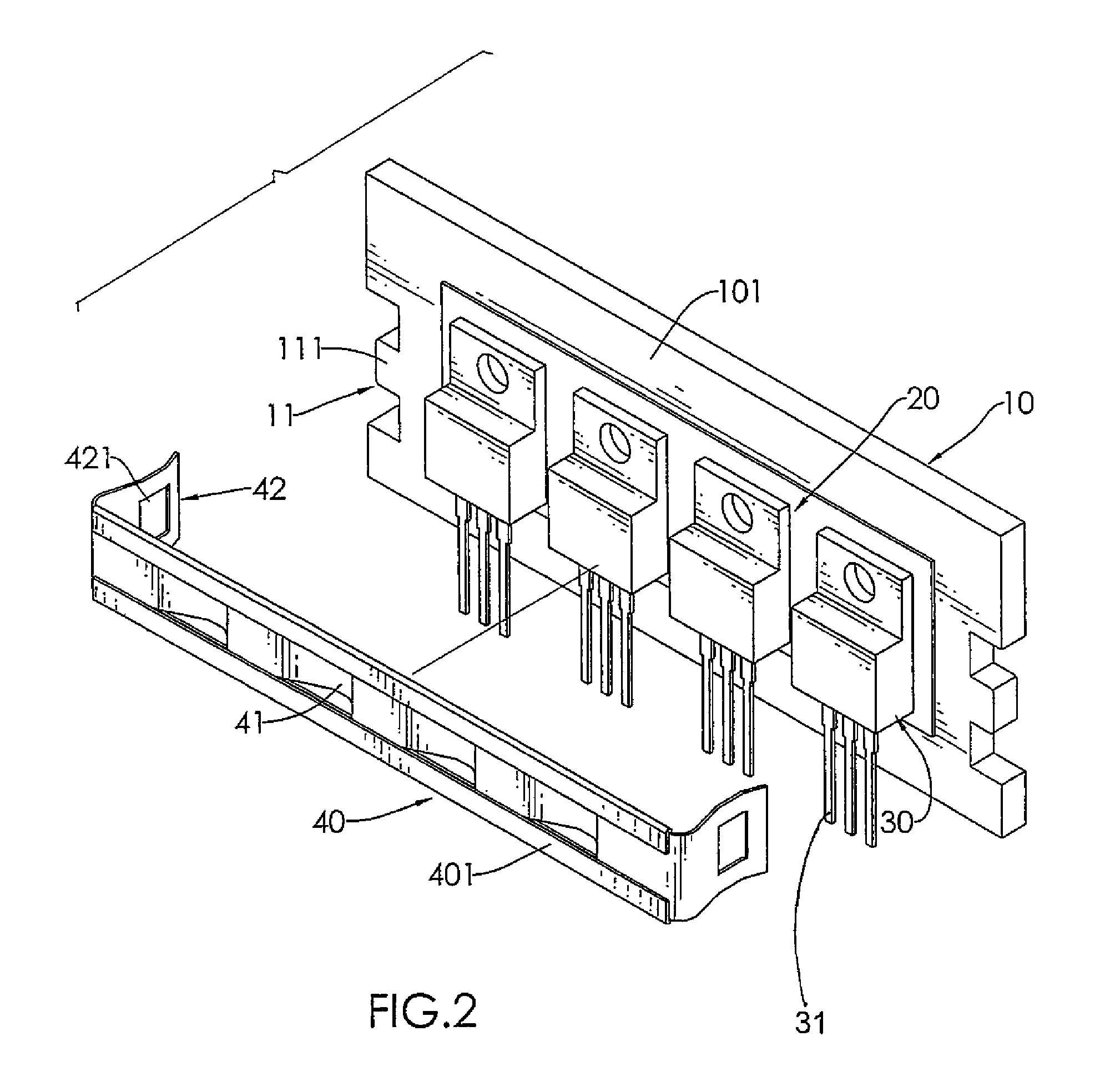 Mounting device for chips