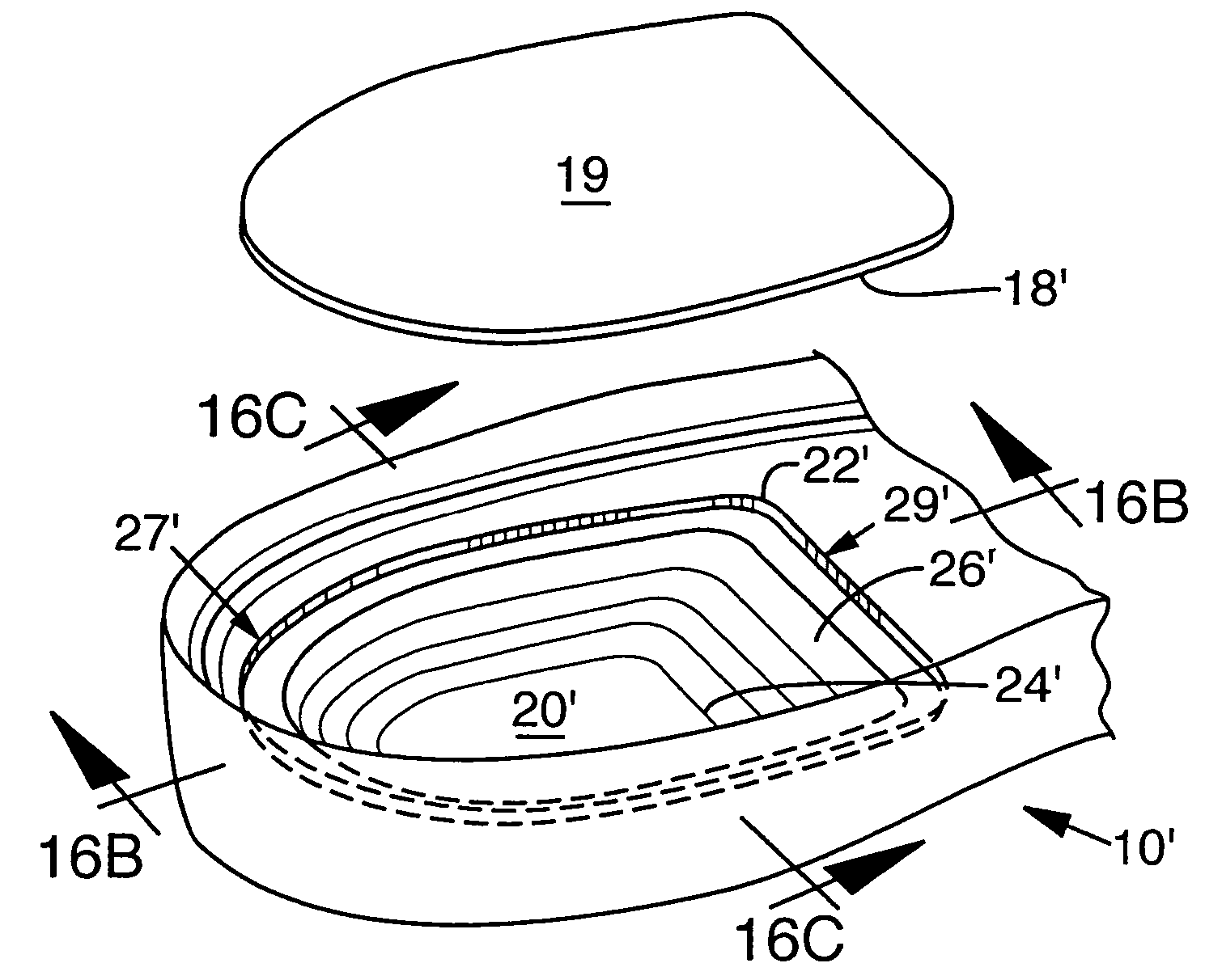 Footwear sole component with a single sealed chamber