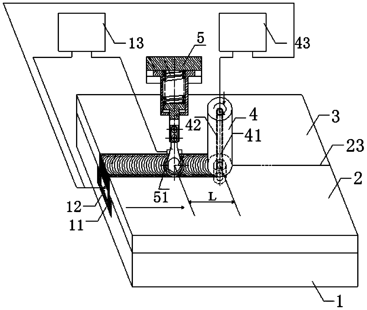 Friction stir butt welding device for high-resistivity alloy and processing method