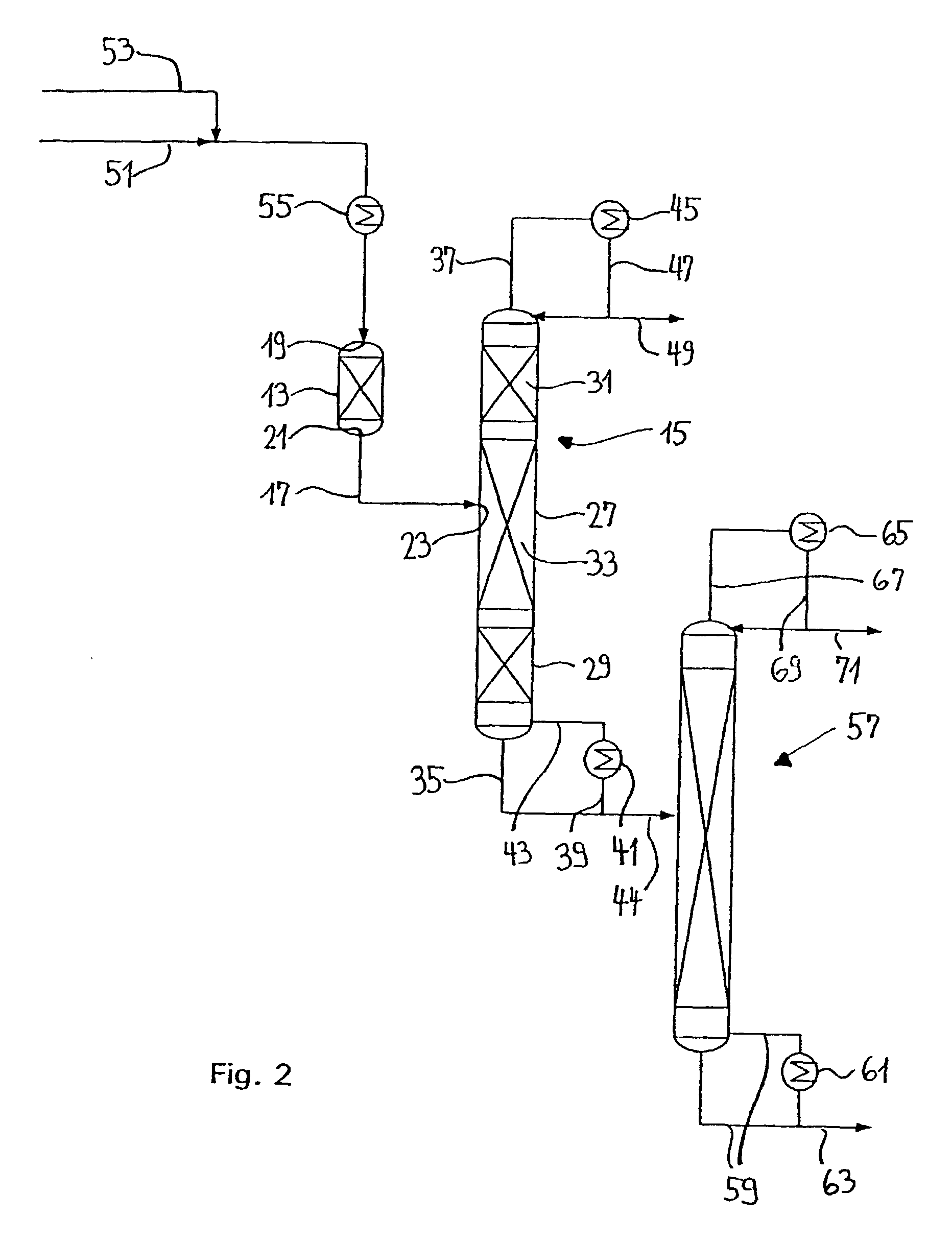 Process and device for hydrolytically obtaining a carboxylic acid alcohol from the corresponding carboxylate
