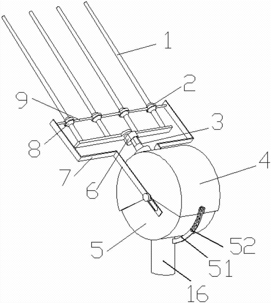 A forest fruit picking device with adjustable amplitude and elevation angle