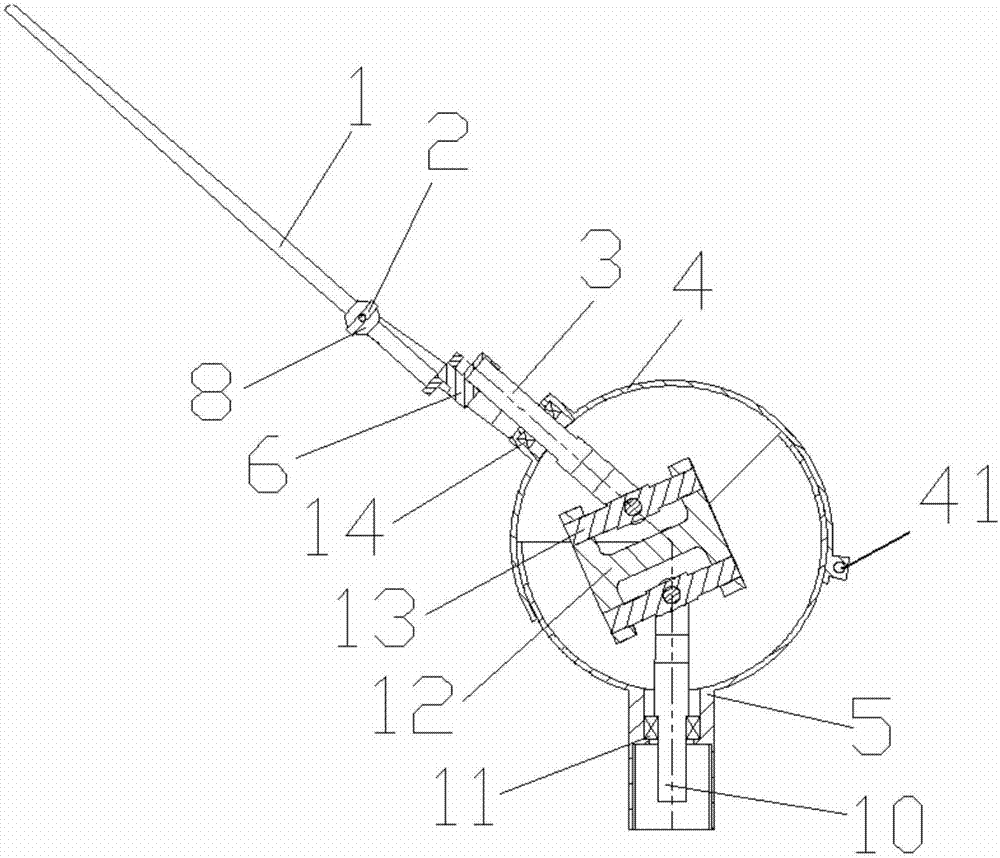 A forest fruit picking device with adjustable amplitude and elevation angle