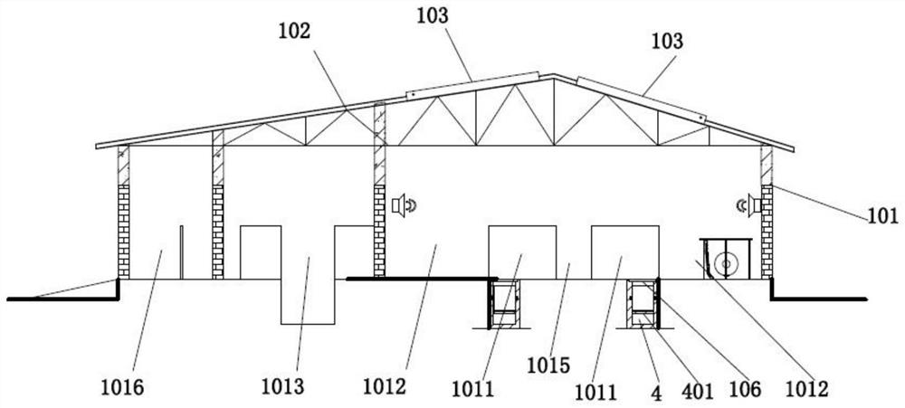 Low-carbon circulating welfare boar station and construction method thereof