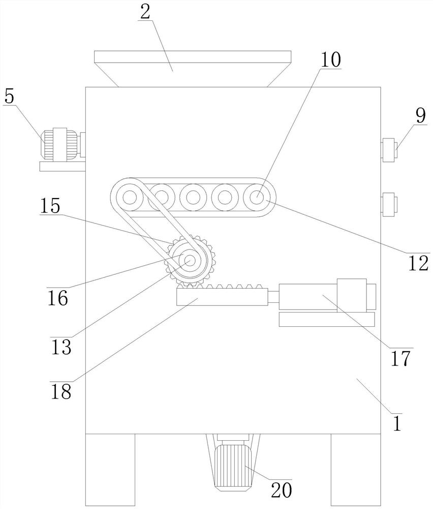 A crushing and iron removal device for the recycling of coated sand shells