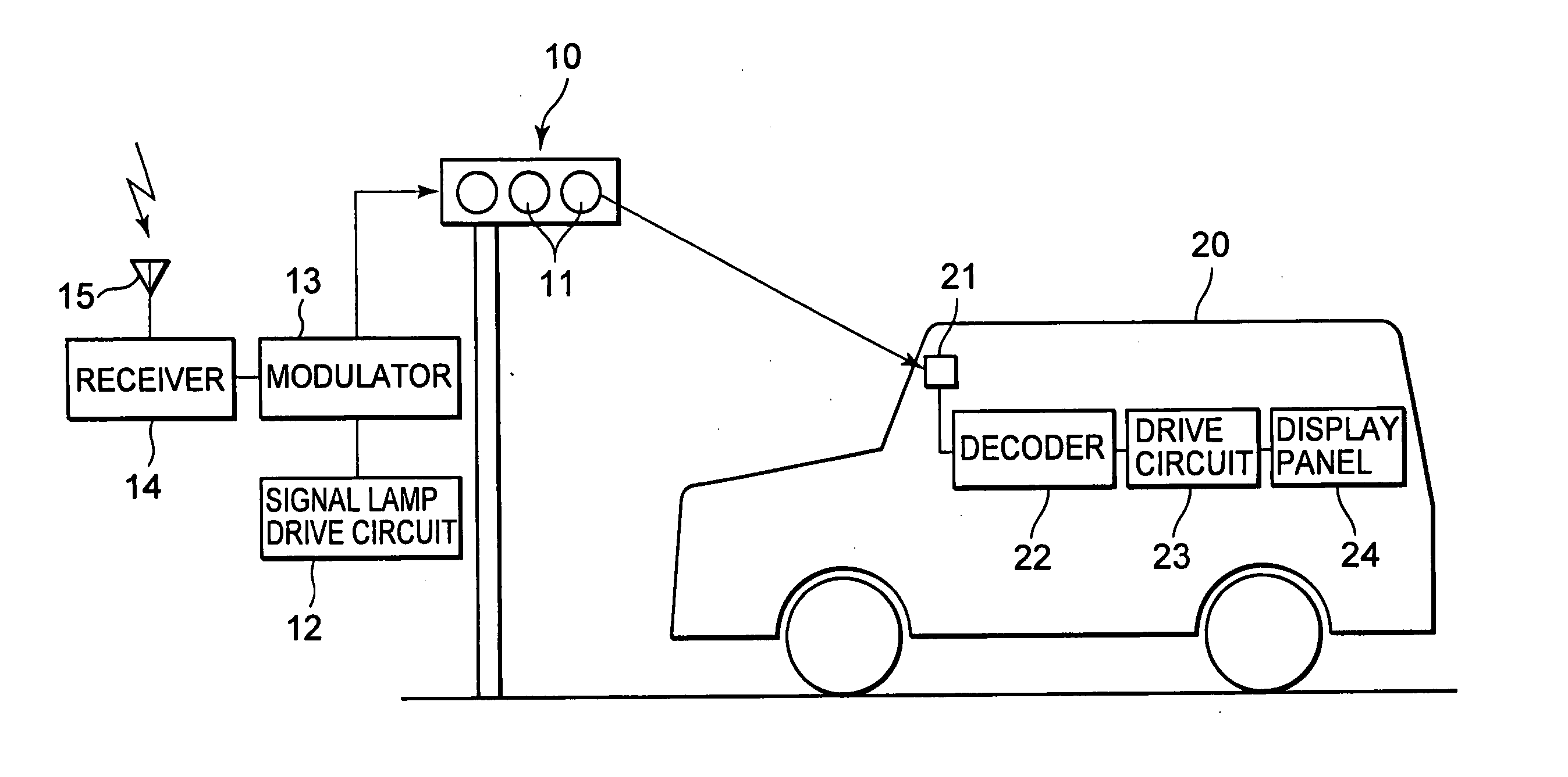Communication system for vehicle, vehicle, and communication device for vehicle