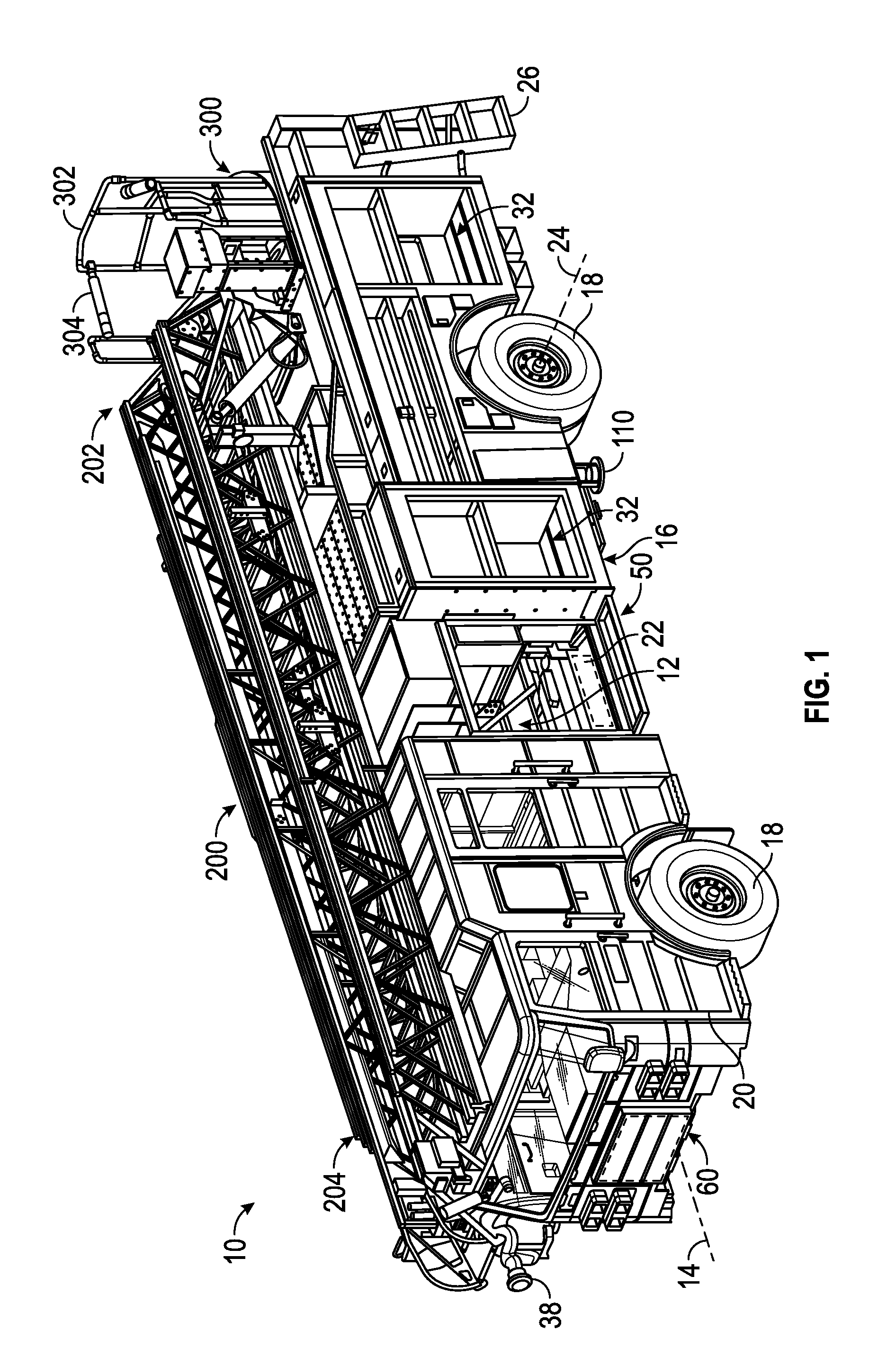 Pedestal and torque box assembly for a fire apparatus