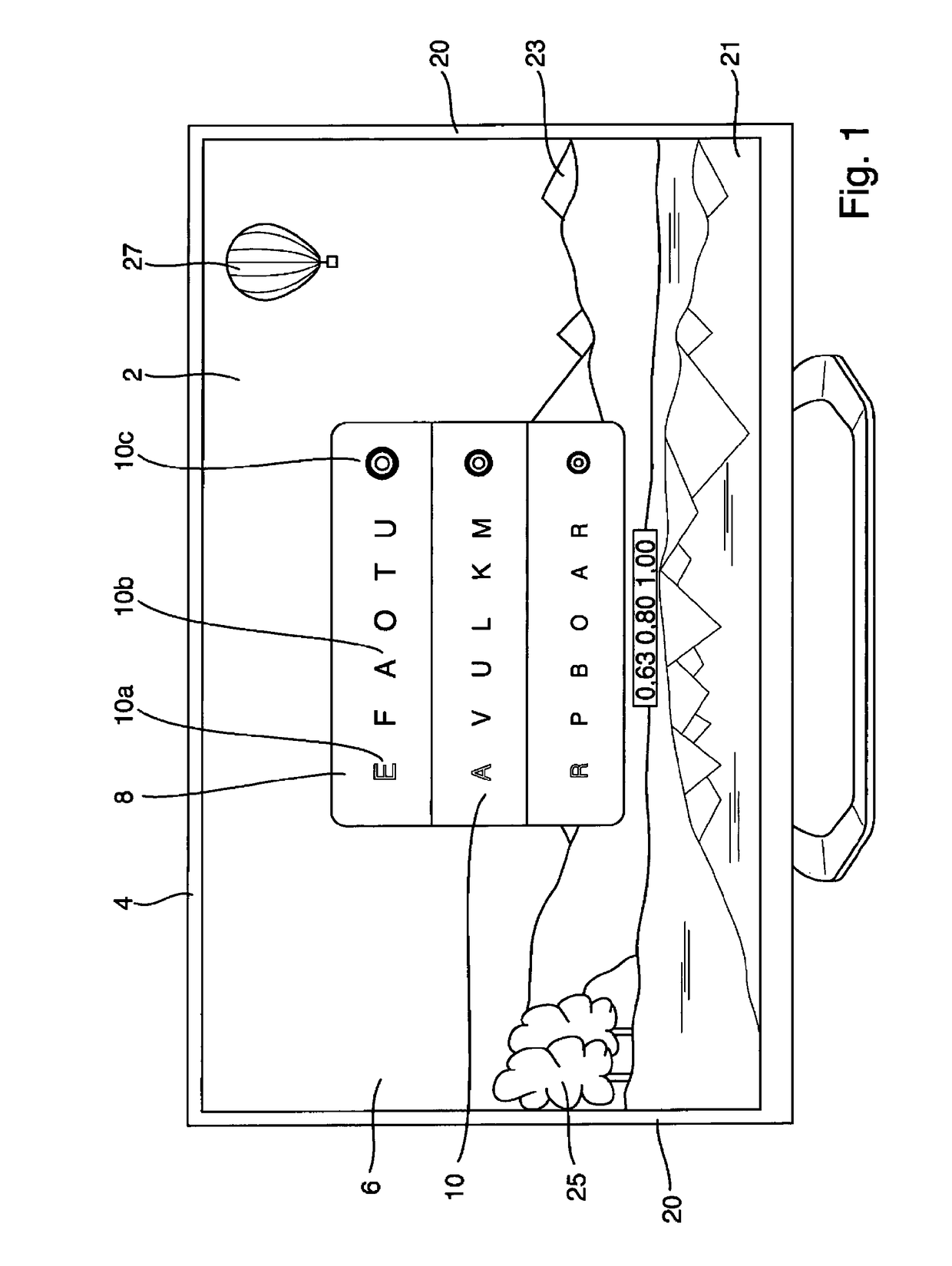 Method for representing optotypes, optotype representation, associated use and image output device