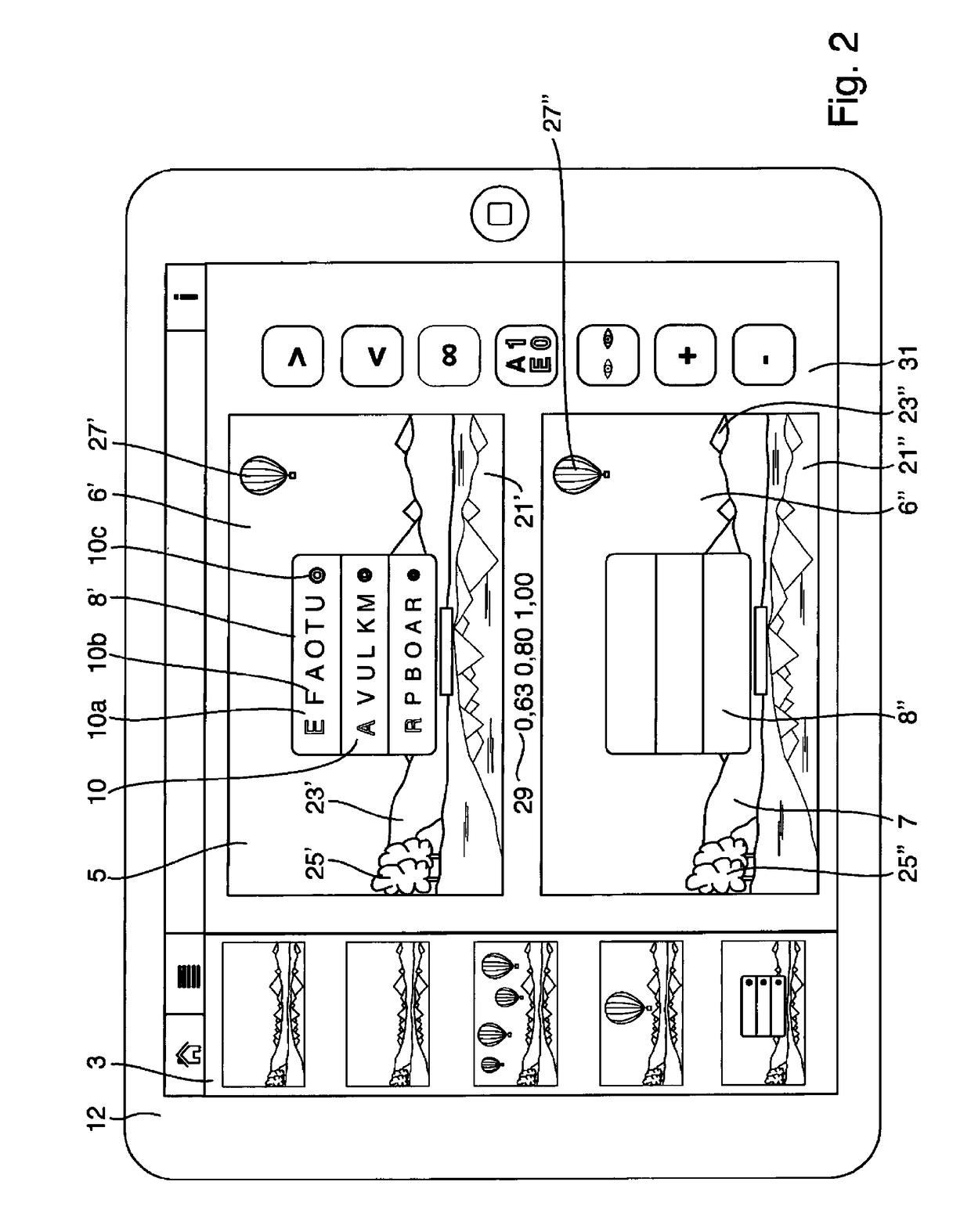 Method for representing optotypes, optotype representation, associated use and image output device