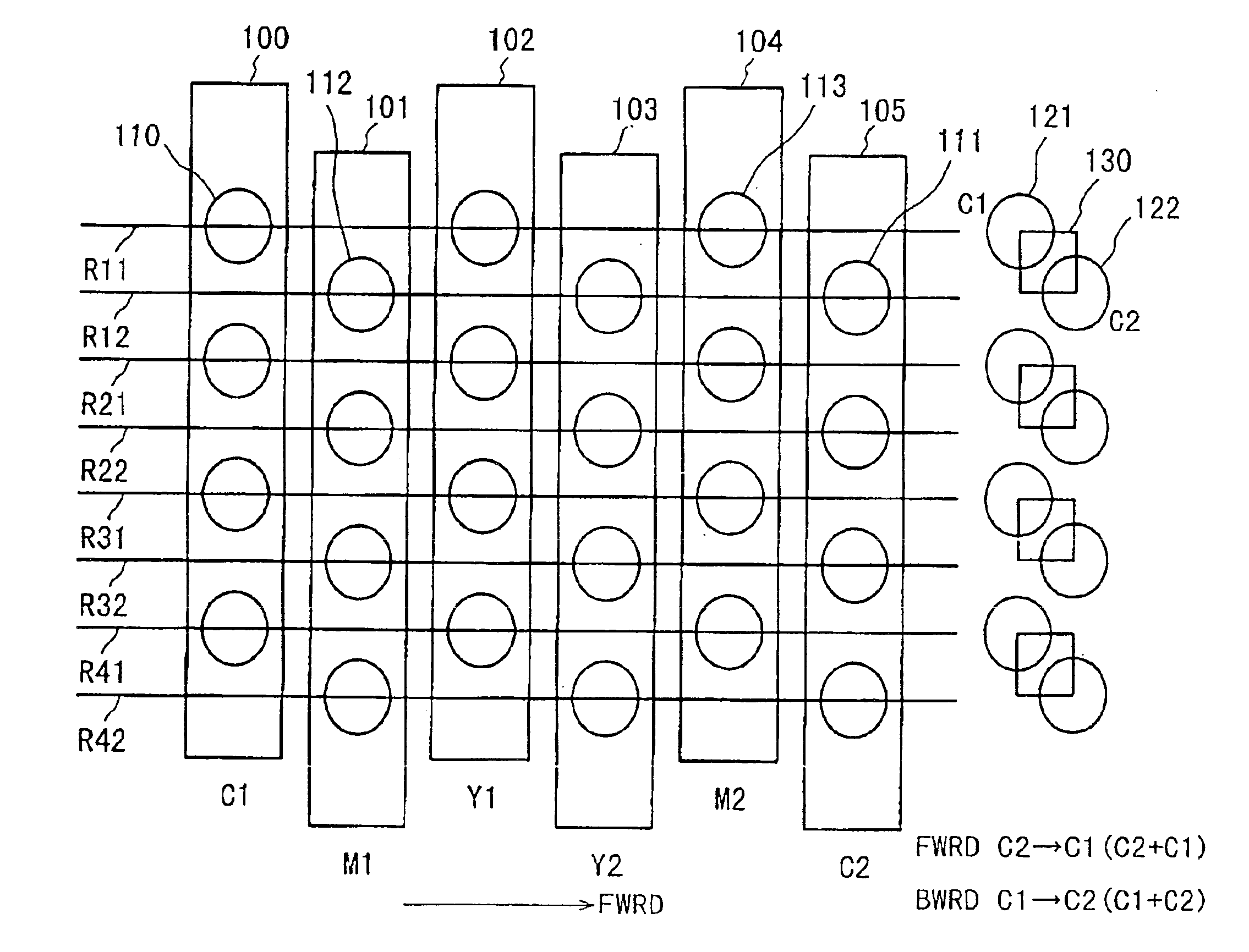 Print apparatus and printing method for forming a color image by applying different color inks to a printing material using a recording head