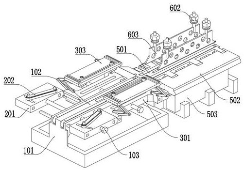 Rapid stamping production device for metal trough plate