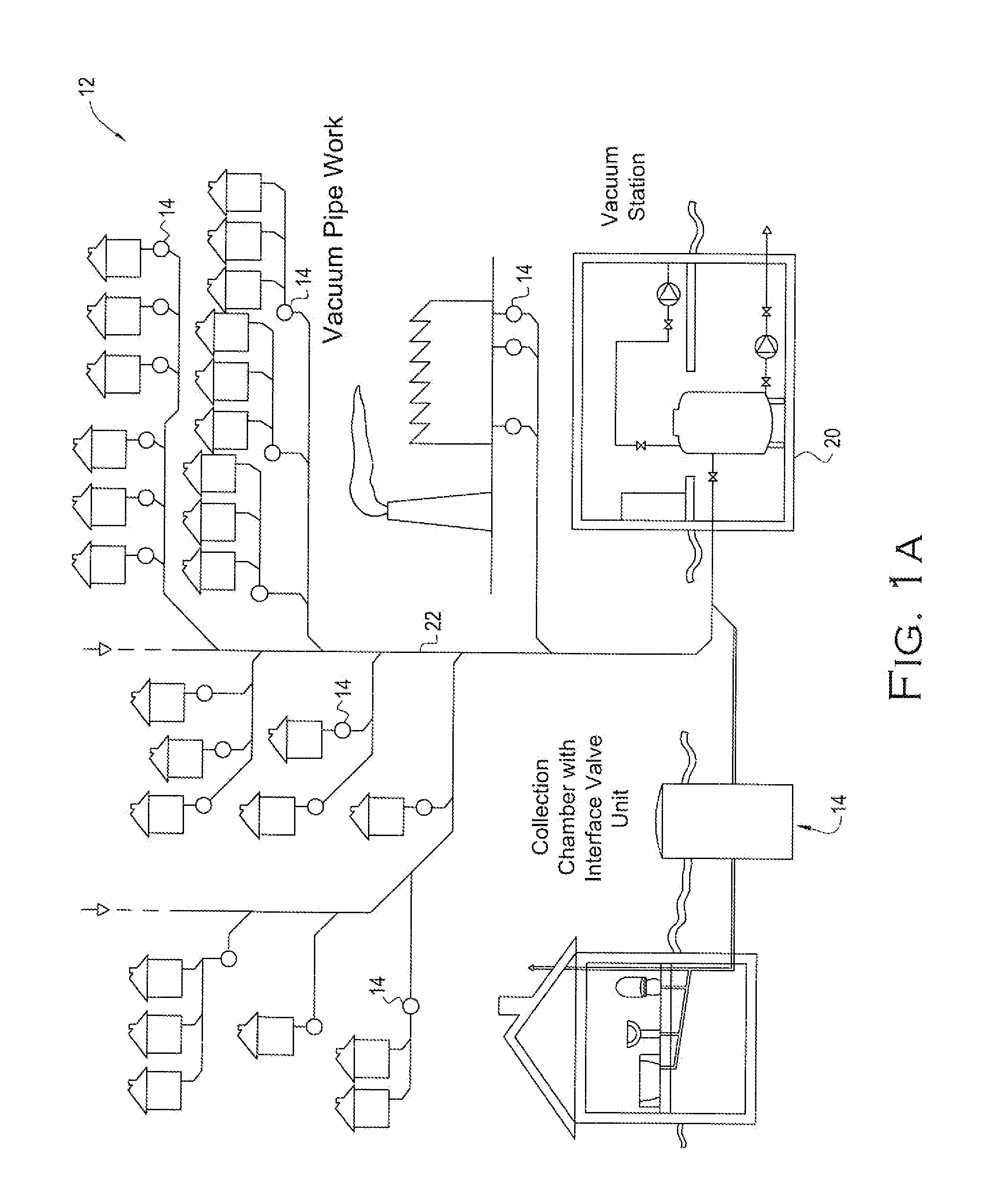 Valve malfunctioning detection system for a vacuum sewer and associated methods