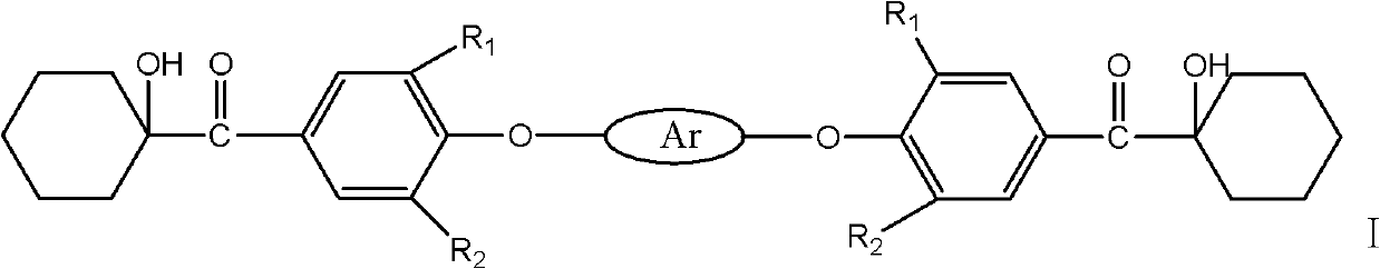 Macromolecule difunctional group alpha-hydroxy-ketone photoinitiator and preparation method thereof