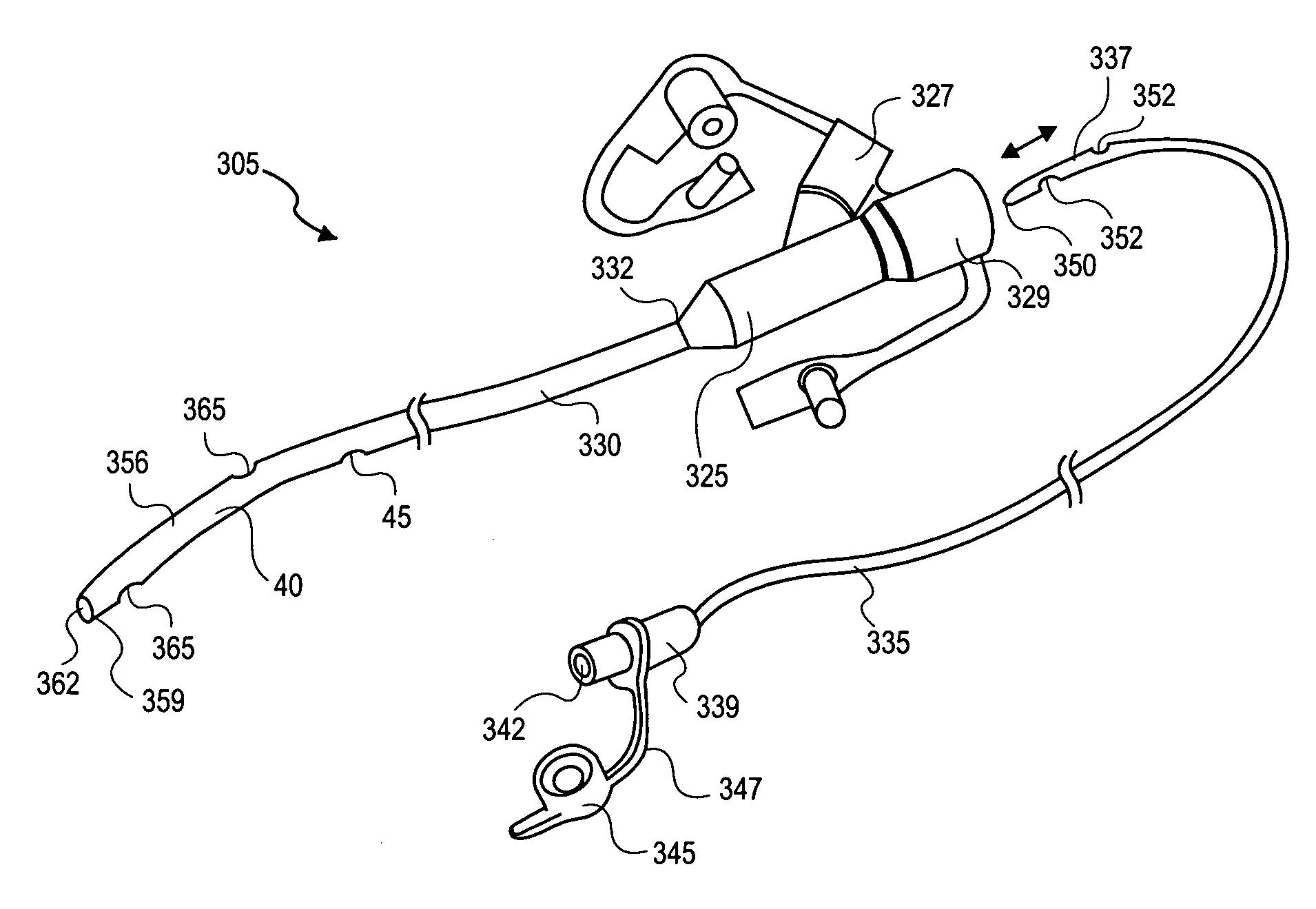Continuous feeding and decompressing device, tube assembly, and methods