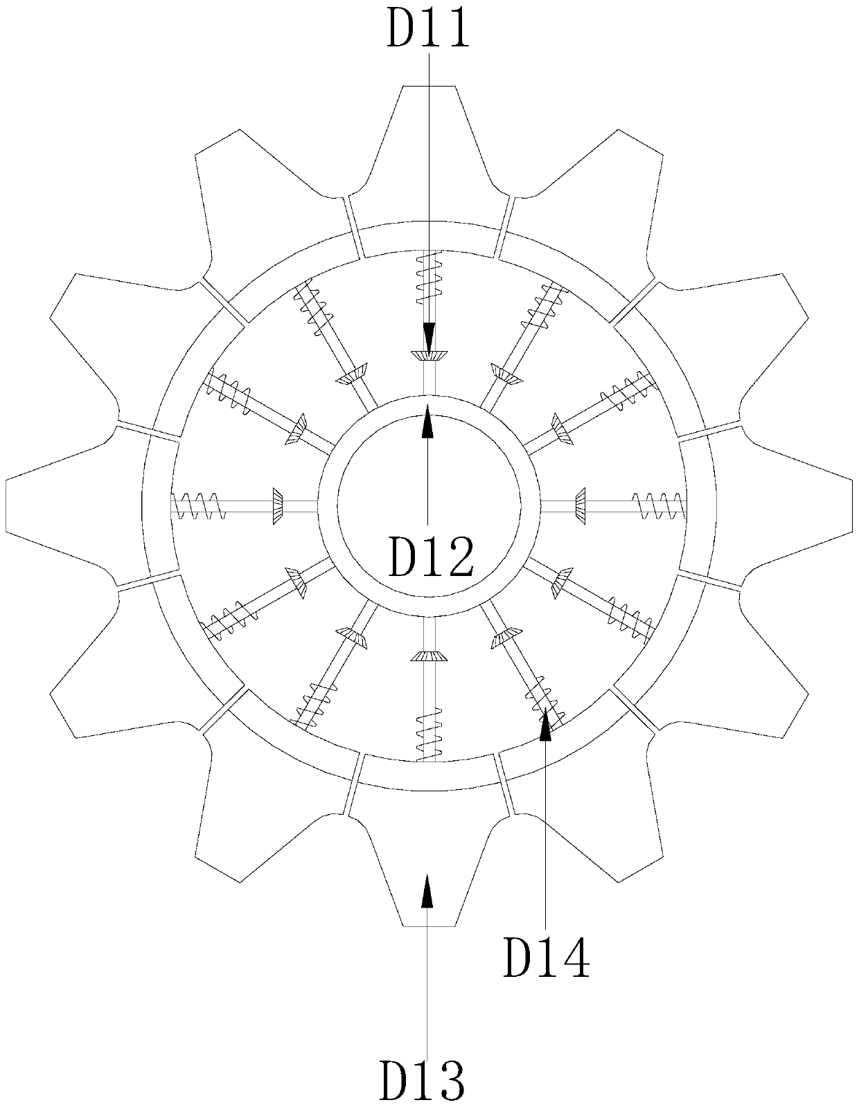 Light chain plate assembly line type discharging and forming integrated device