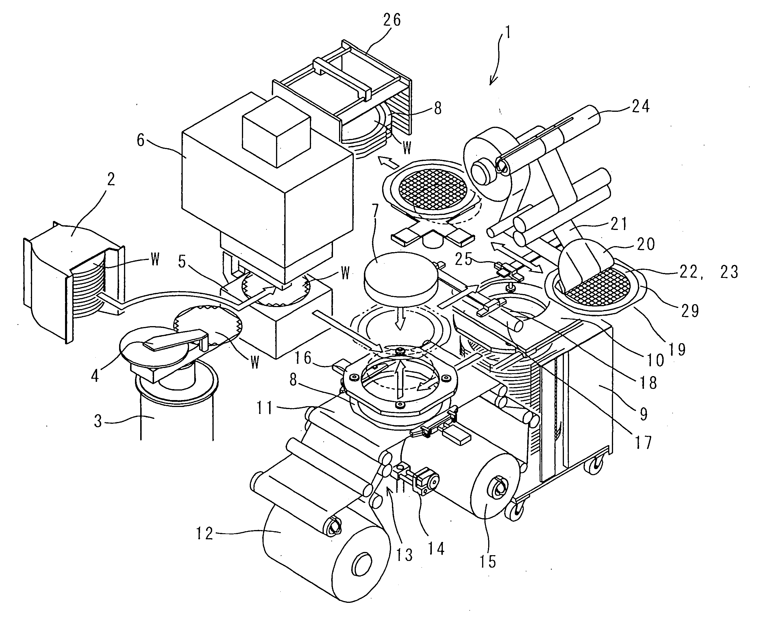 Releasing method and releasing apparatus of work having adhesive tape