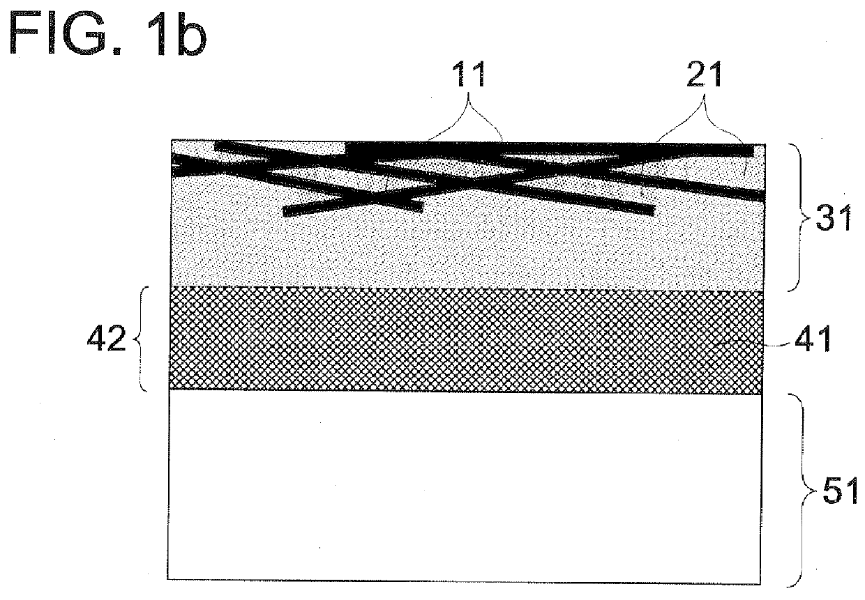 Transparent electrode and production method of same