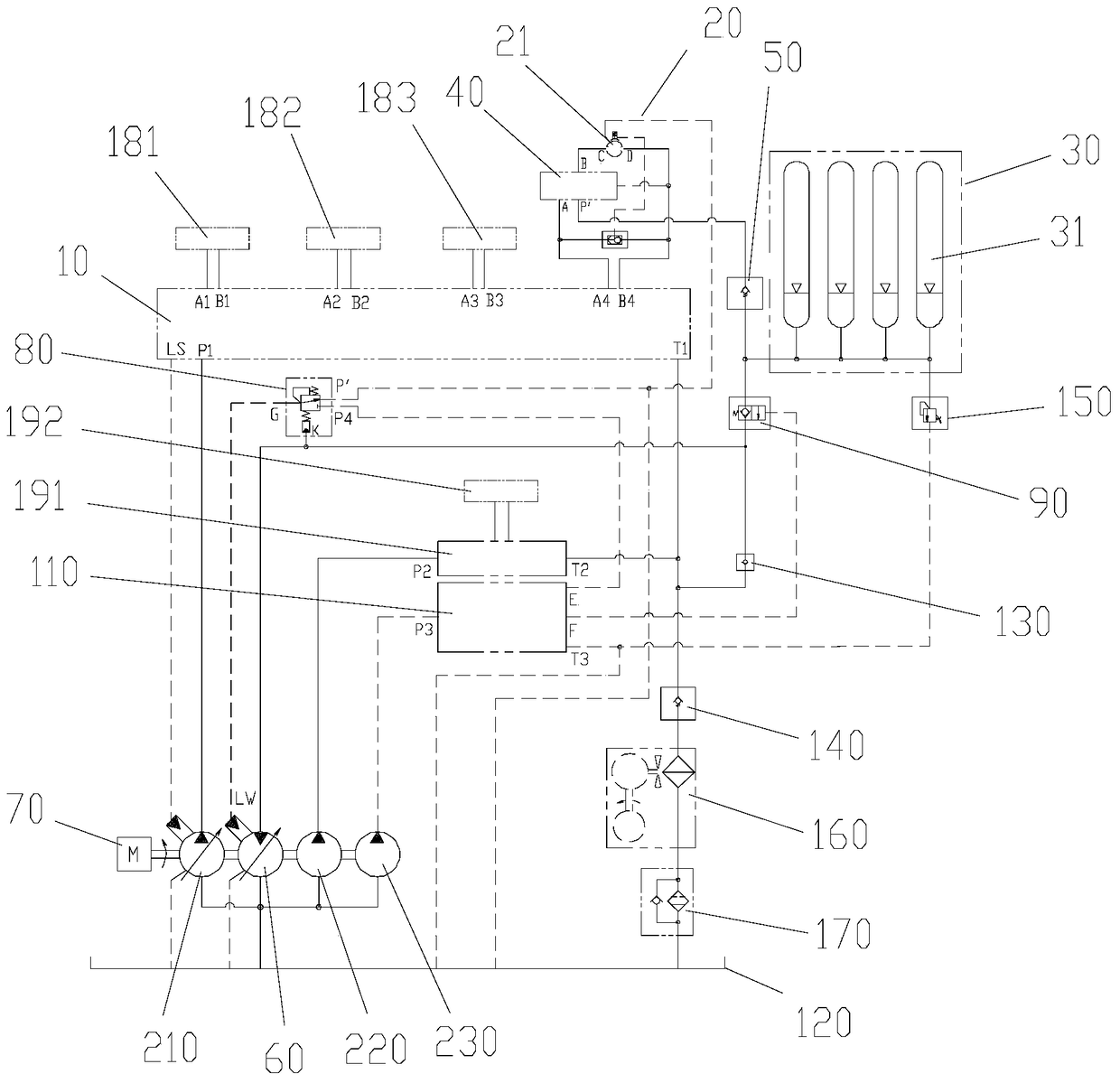 Crane and its hydraulic control system