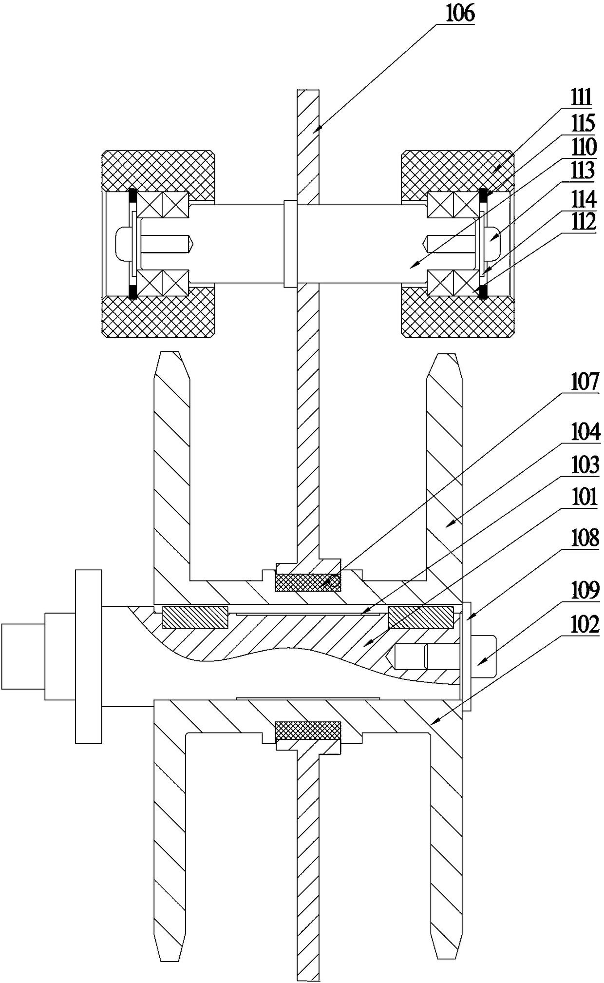 Driving wheel mechanism and driven wheel mechanism