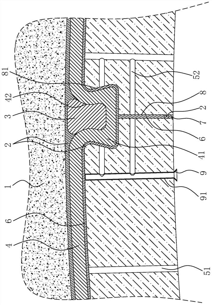 Segment caulking plugging structure and plugging process