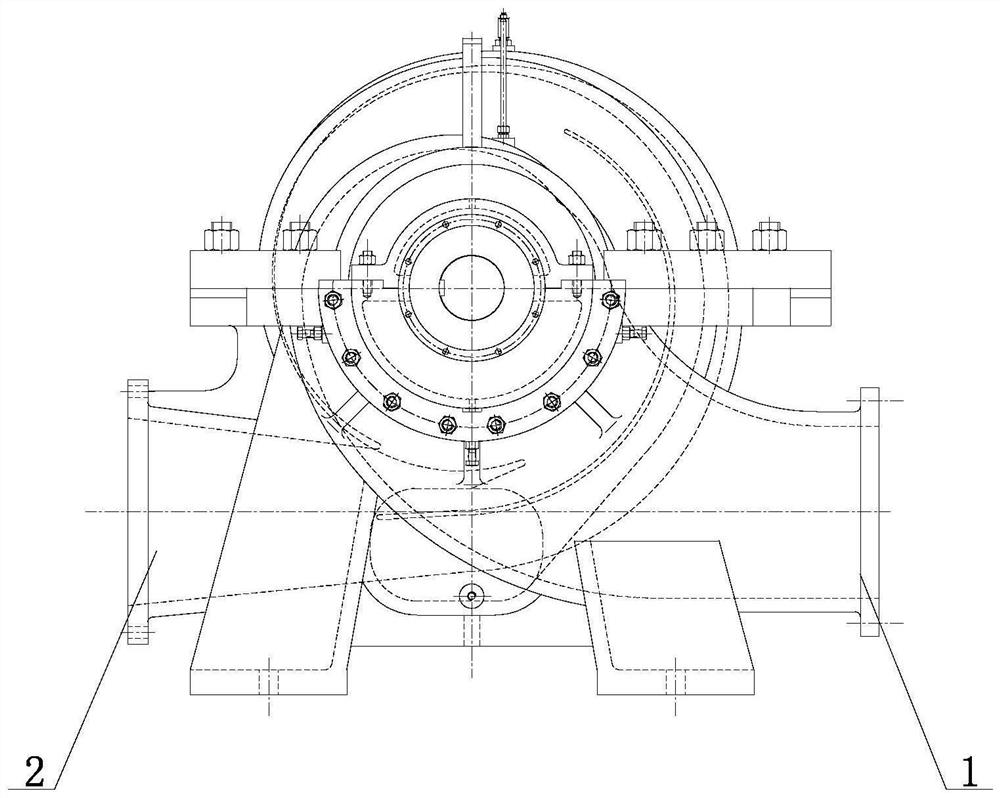 Double-inlet guide vane and volute combined axially-split multistage centrifugal pump