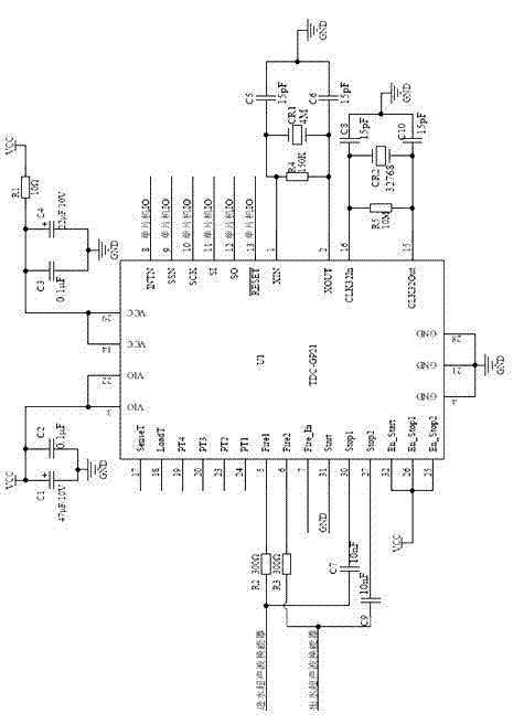 Ultrasonic flow instrument circuit system for preventing miswave interference