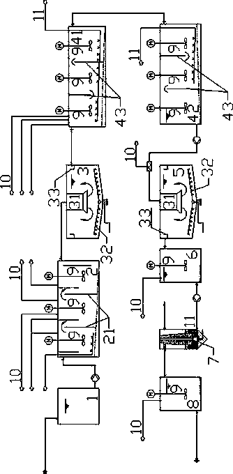 Purifying device for wet-process flue gas desulfurization wastewater and using method thereof