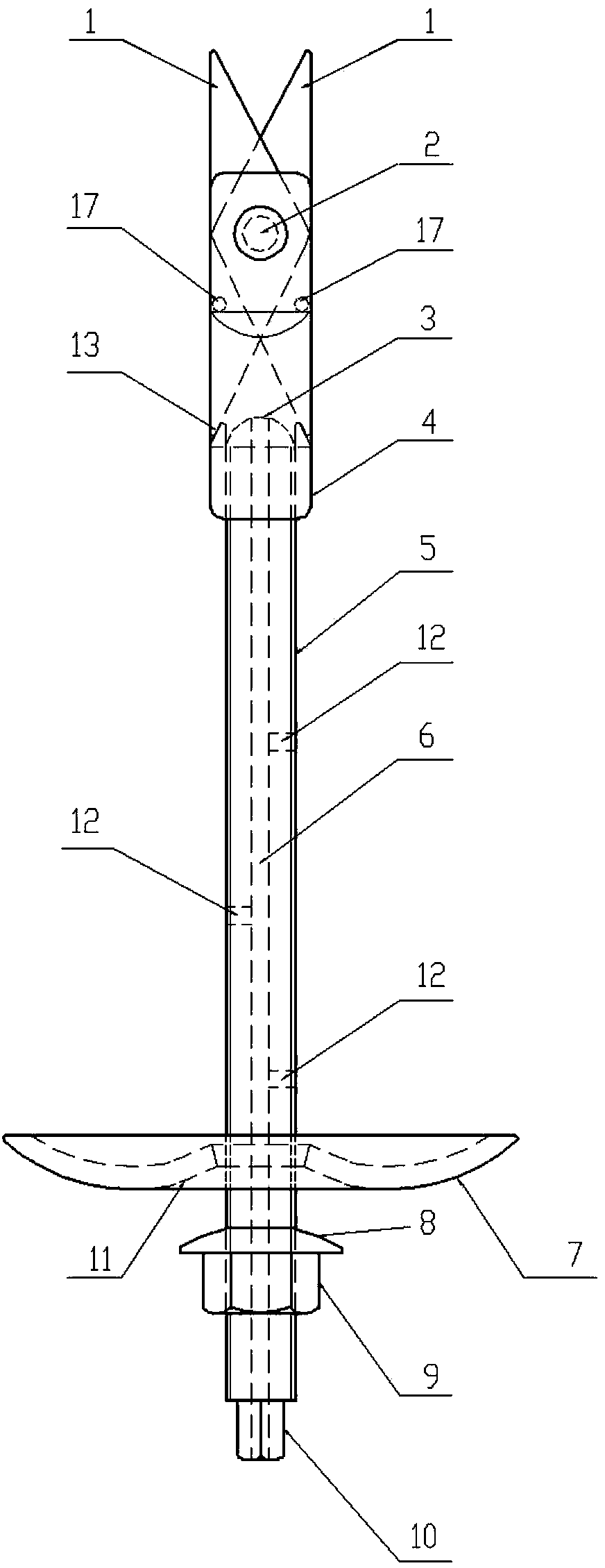 Shear type expansion anchor rod and application thereof