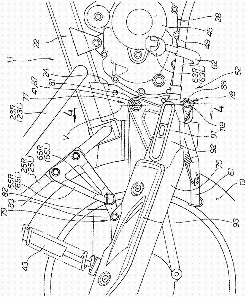 Saddled vehicle