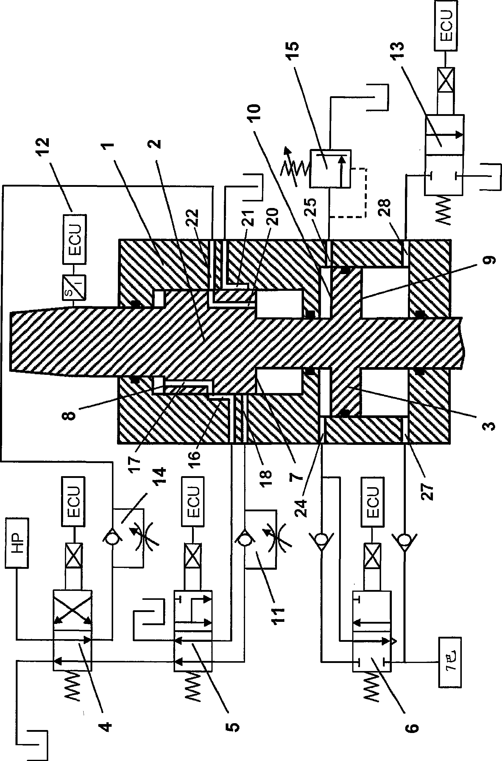 Exhaust valve actuator for large-scale two-stroke diesel engine