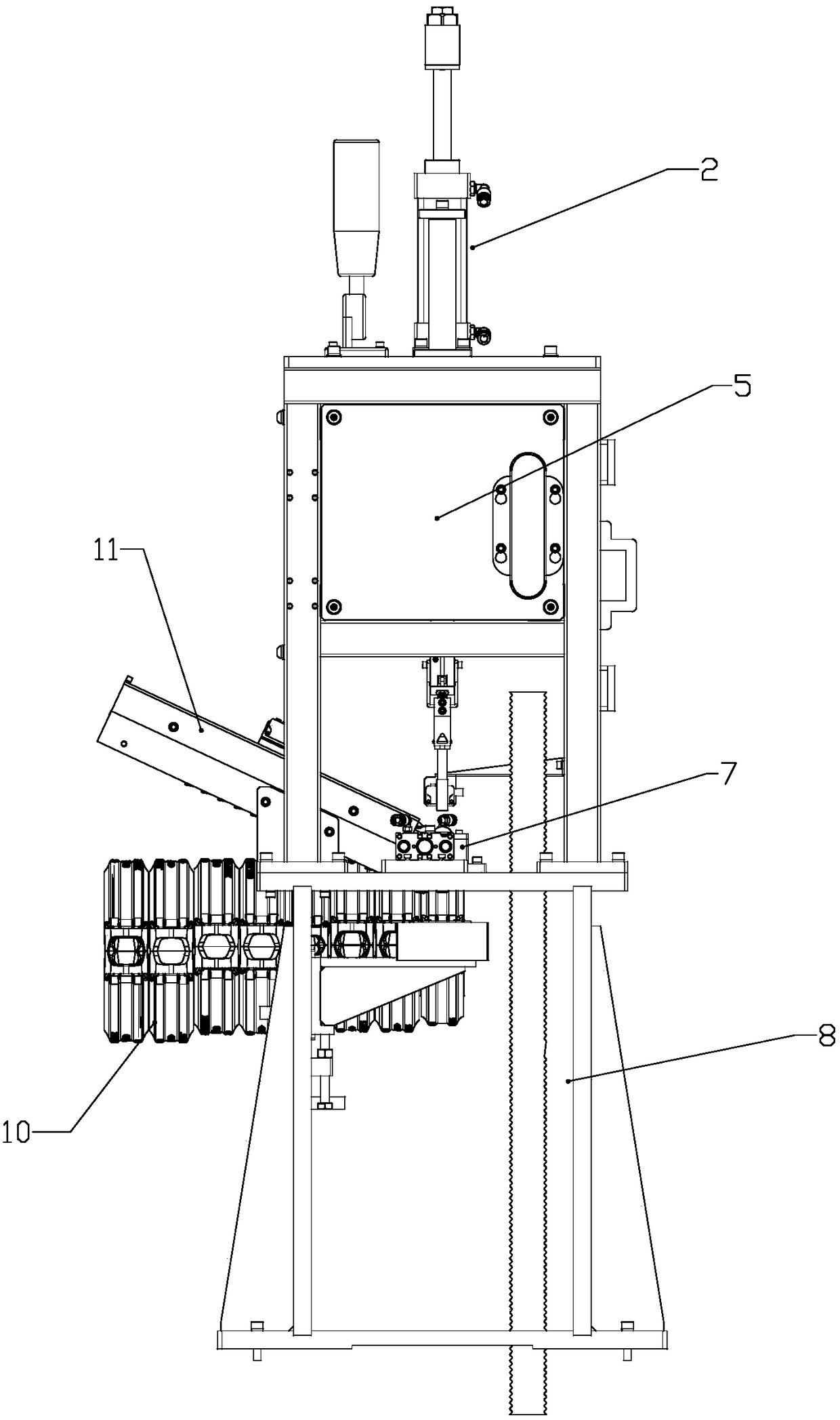 Automatic bolt grabbing and feeding mechanism