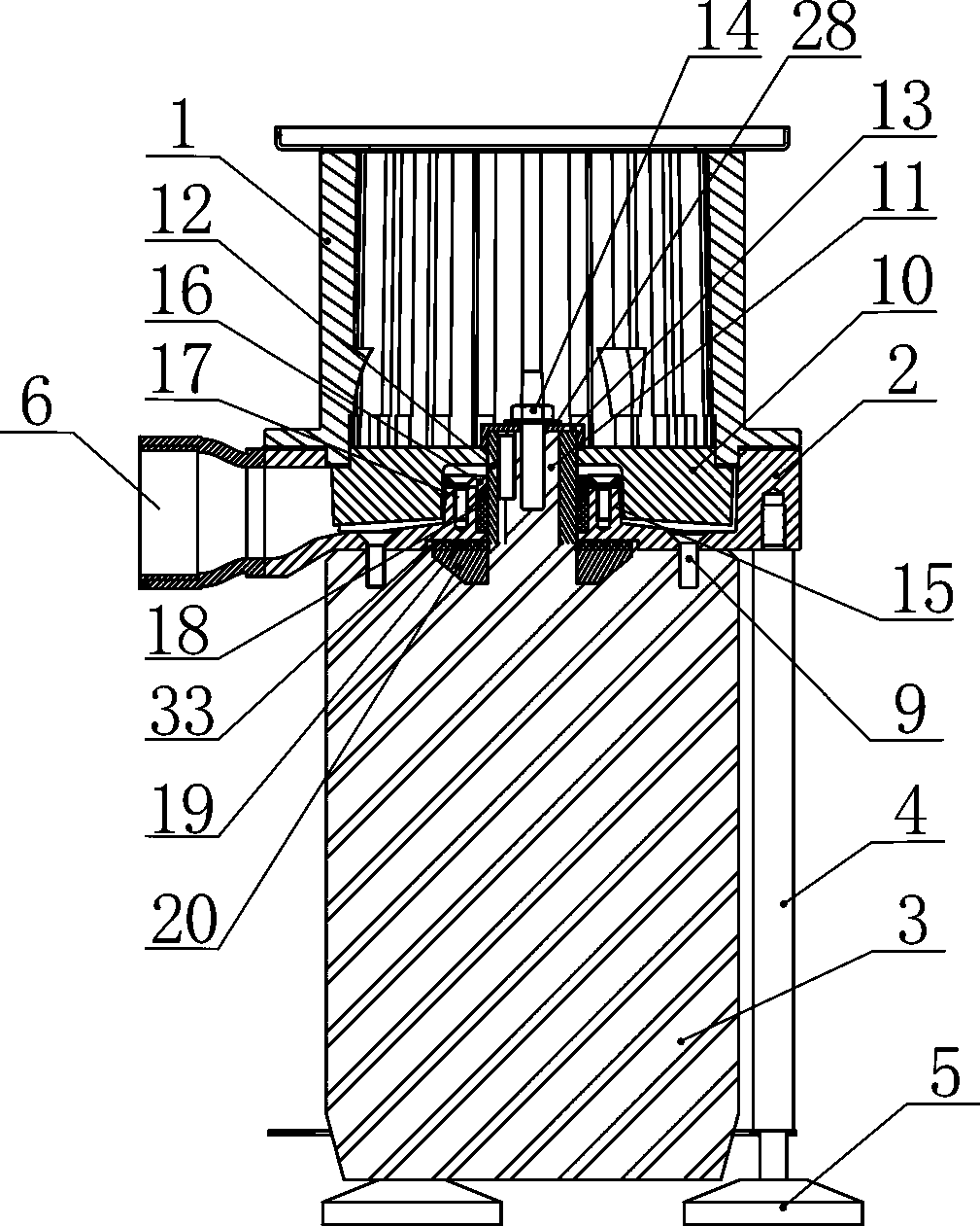 Crushing component of vertical type garbage crusher