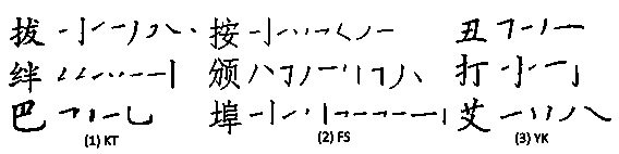 A method for extracting automatically character strokes based on splitting and matching