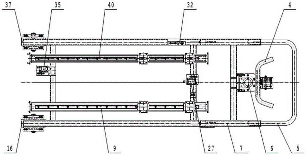 Automatic slag adding machine for continuous casting large round and elliptical molds