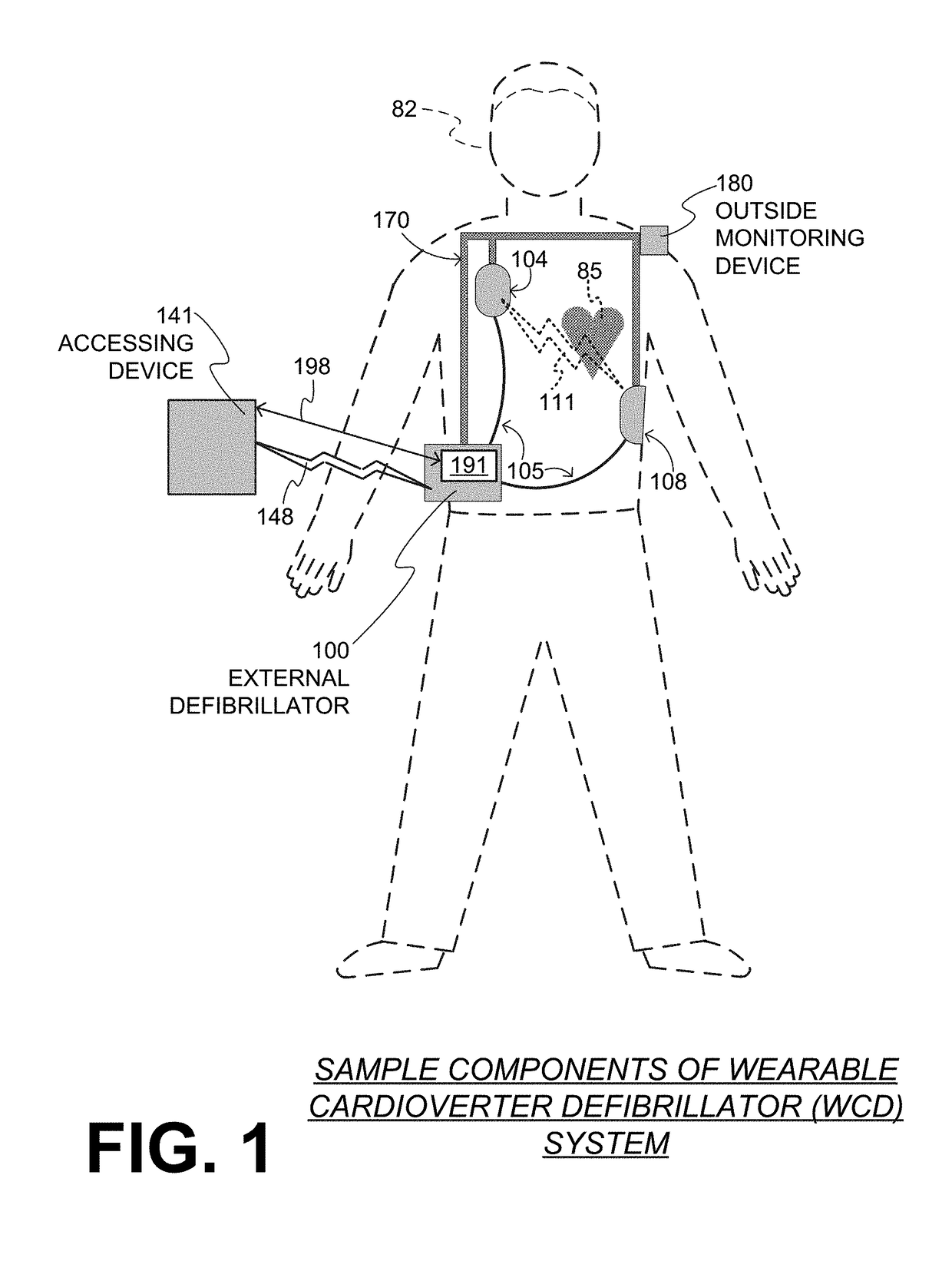 Wearable cardioverter defibrillator (WCD) system using security NFC tag for uploading configuration data