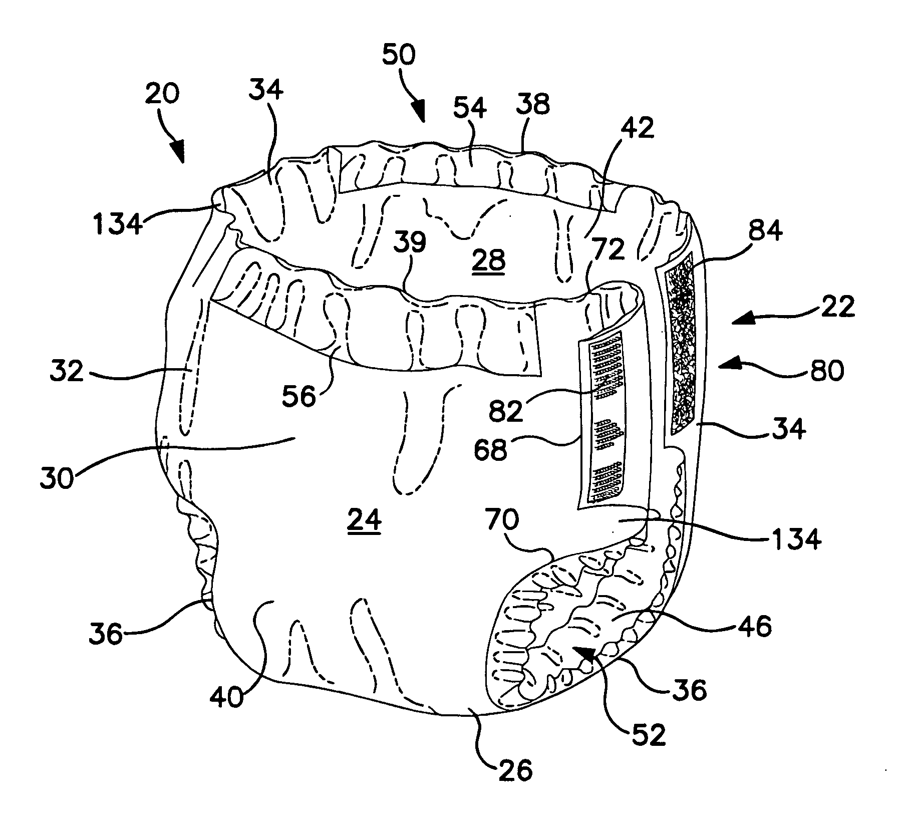 Absorbent garments with form-fitting properties