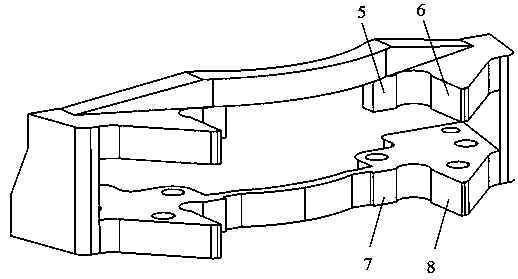 Simultaneous induction heating and quenching process for four planes of a commercial vehicle brake caliper bracket