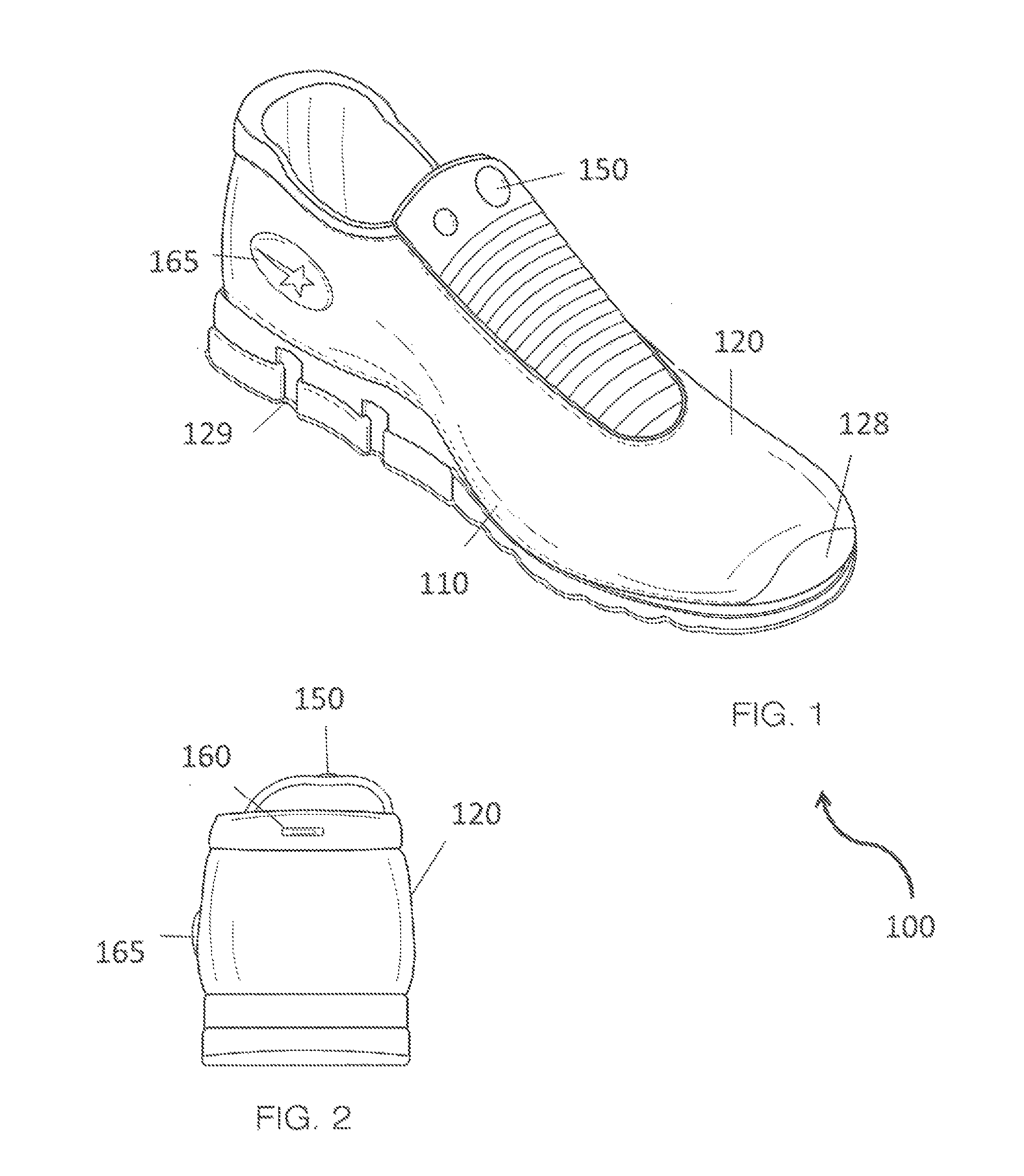 Shoe device with electronic graphic designs