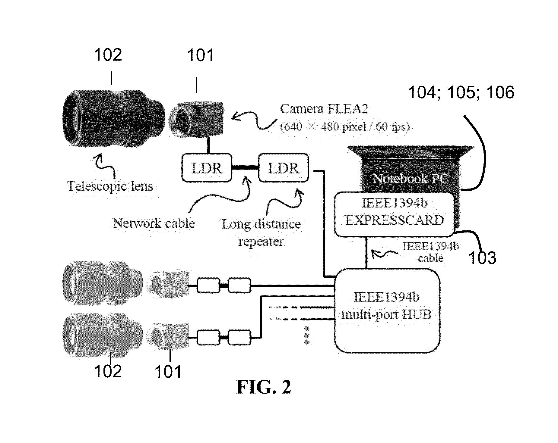 Displacement monitoring system having vibration cancellation capabilities