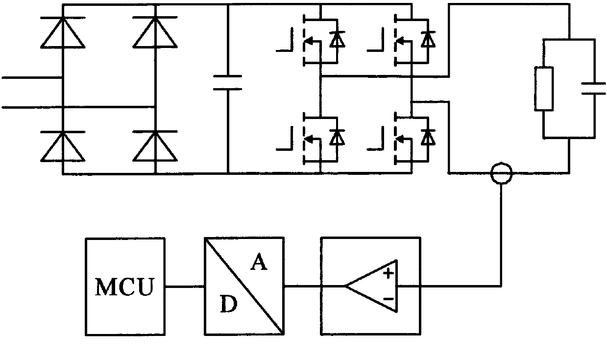 AC-DC hybrid detection circuit for output load of UPS charger