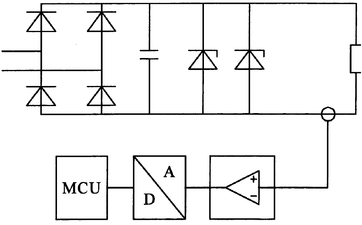 AC-DC hybrid detection circuit for output load of UPS charger
