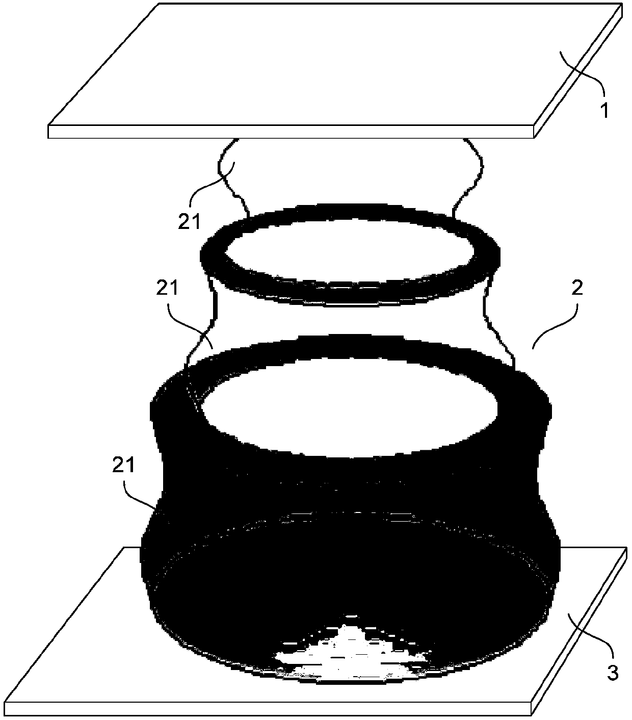 Shrink sleeve damping device, rockfall vibration damping shed tunnel and design method thereof