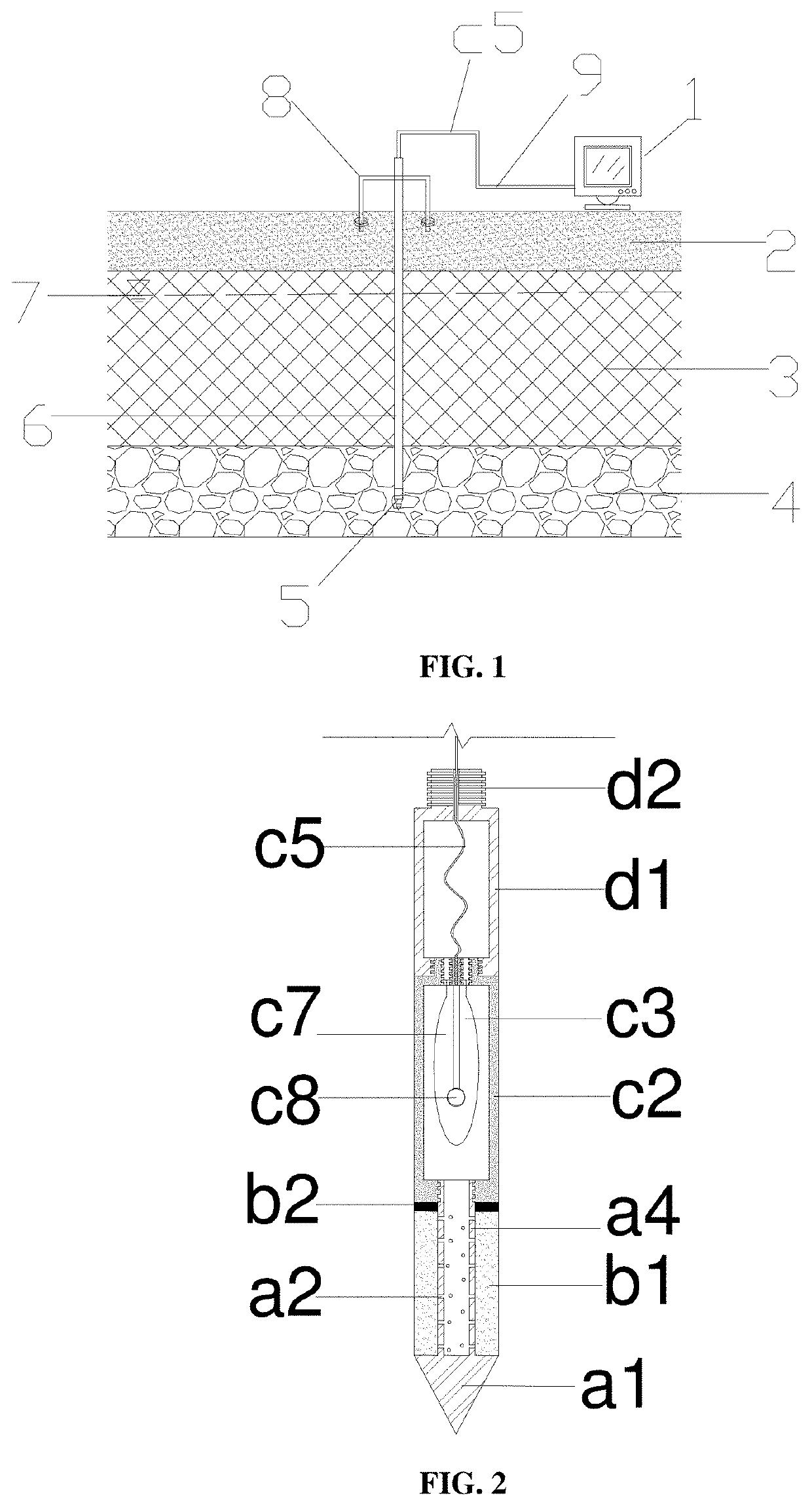 Portable in-situ gas pressure measuring device for shallow gas-bearing stratum and measuring method thereof