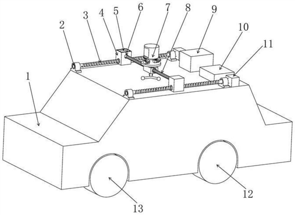Four-degree-of-freedom three-dimensional laser radar sensing device for unmanned driving
