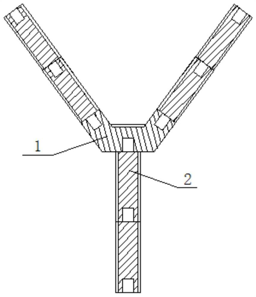 Multi-section combined furnace Y-shaped anchoring part