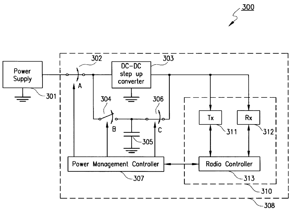 Electrical power management system providing momentarily high power to a load