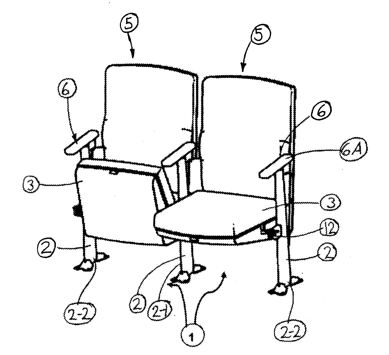High strength low mass seat mounting system for row seating