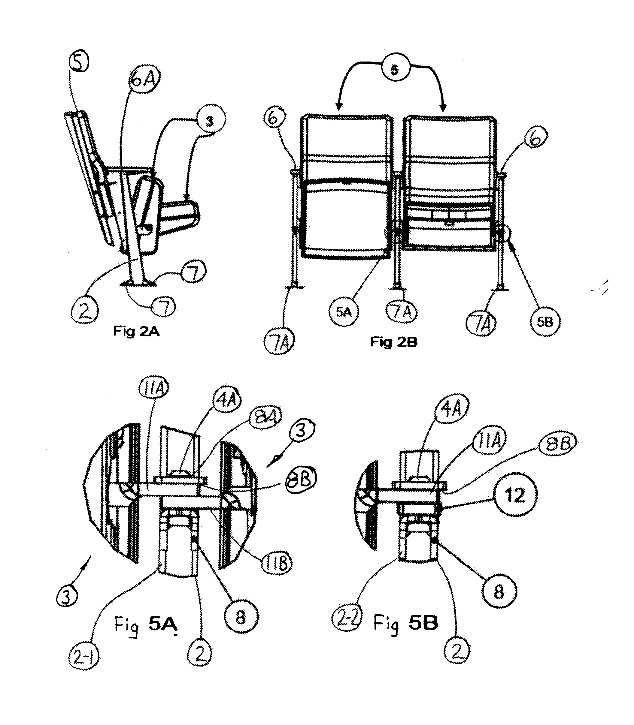 High strength low mass seat mounting system for row seating