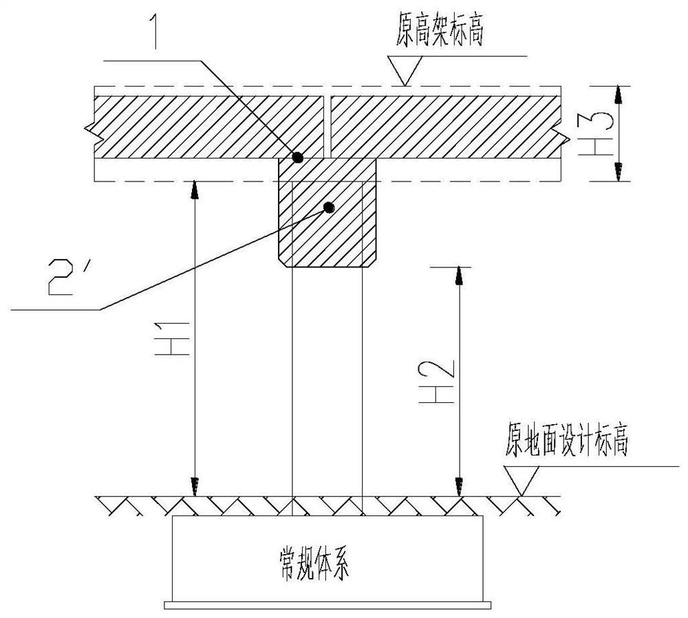 Steel-concrete combined structure type hidden cover beam structure system and construction method thereof