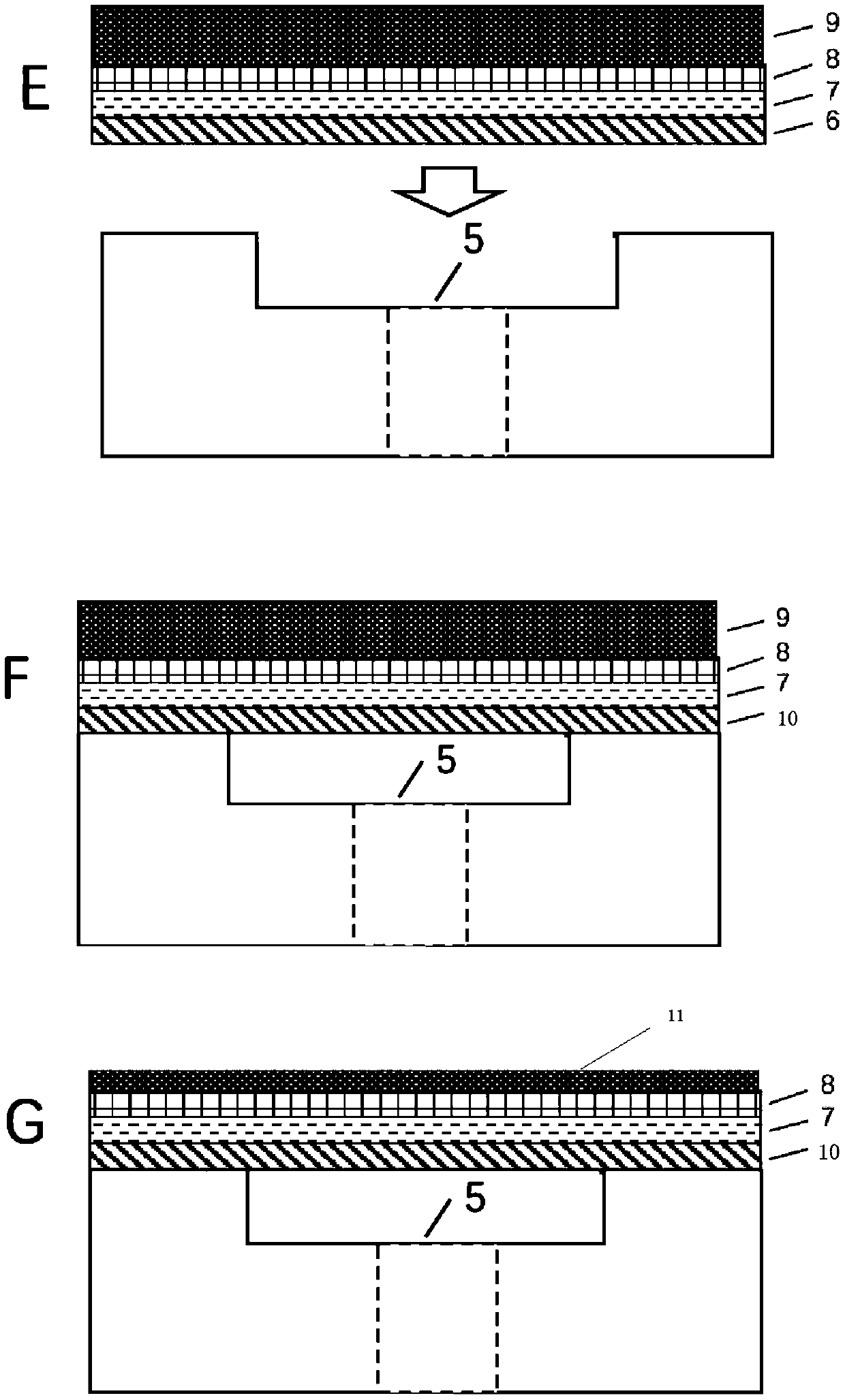 Method for preparing perforated structure optical cavity F-P optical fiber sensor based on gold-gold bonding