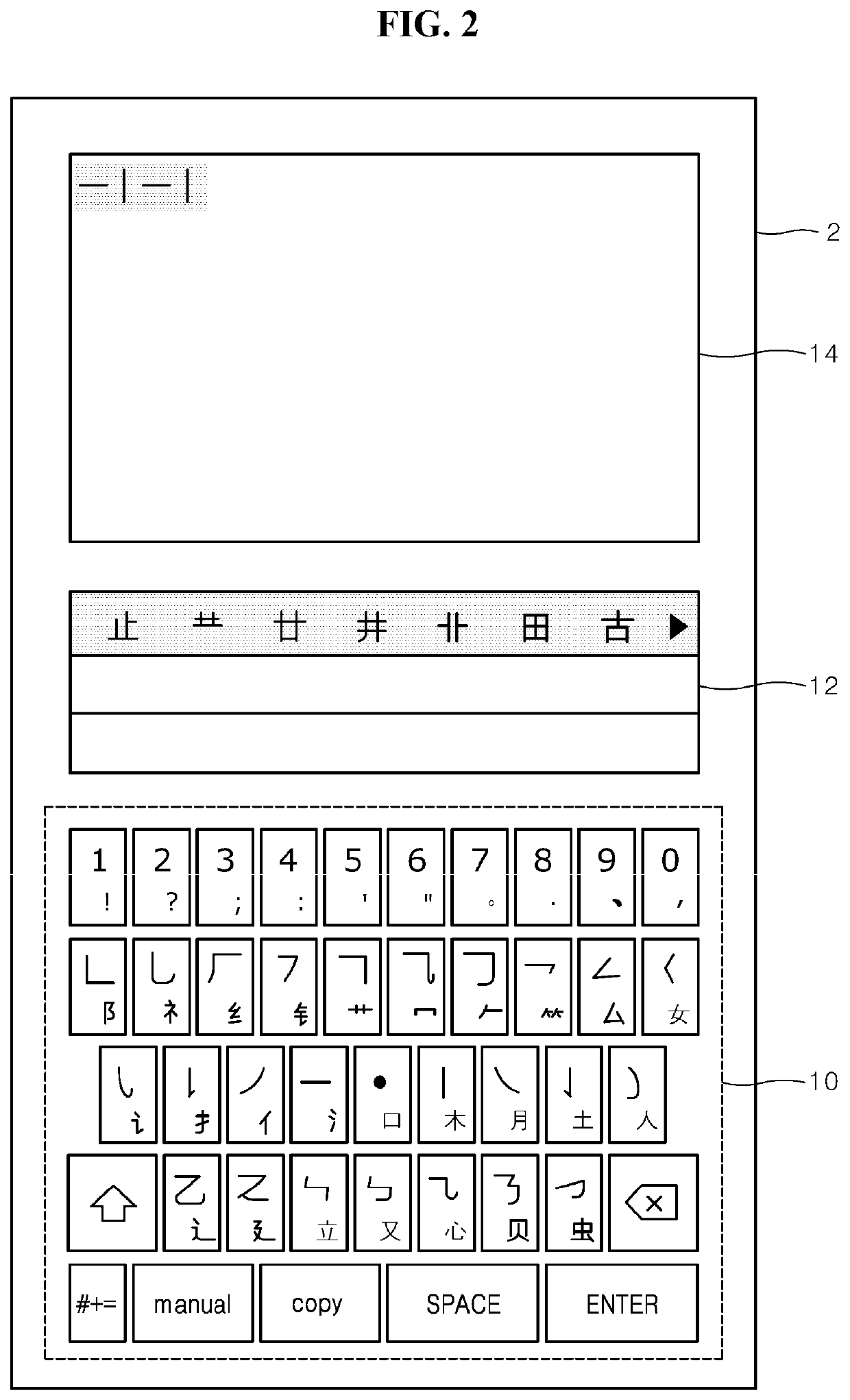 Keyboard for typing Chinese character